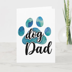 Tarjeta Huellas de patas con acuarela Papá perro Amante de