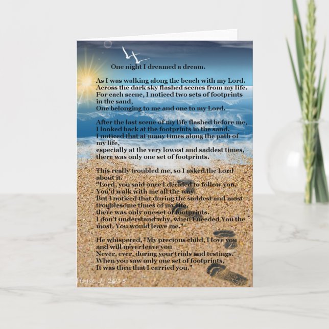 Tarjeta Huellas en la arena (Anverso)