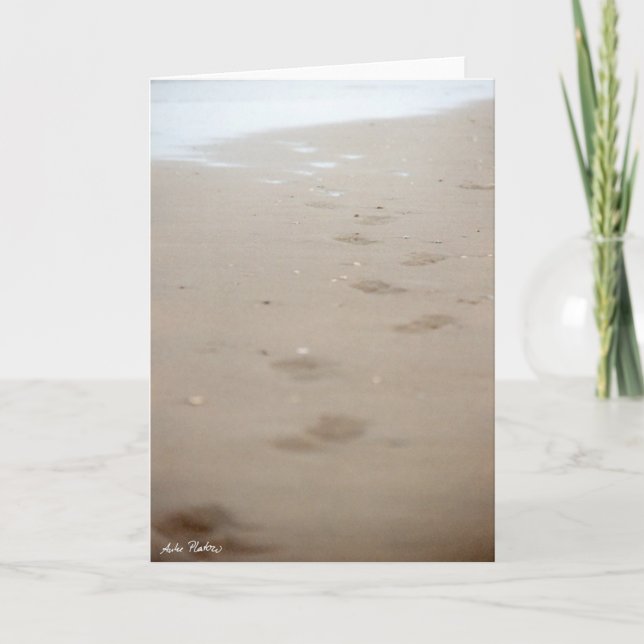 Tarjeta huellas - Fußspuren (Anverso)