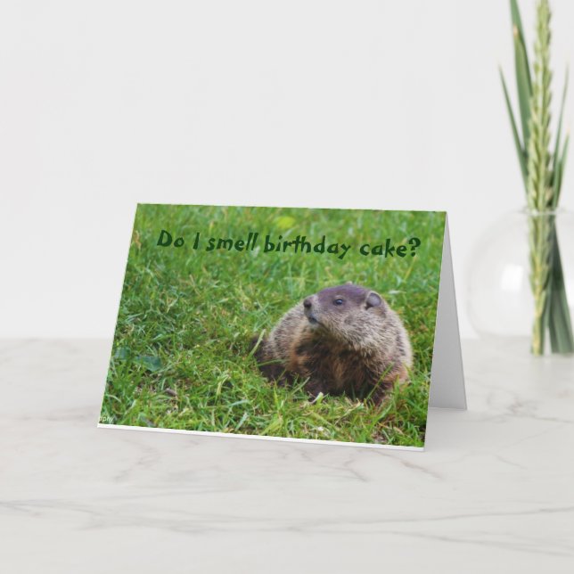Tarjeta ¿Huelo pastel de cumpleaños? (Anverso)