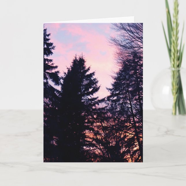 Tarjeta Hues forestales de sombras de árbol (Anverso)