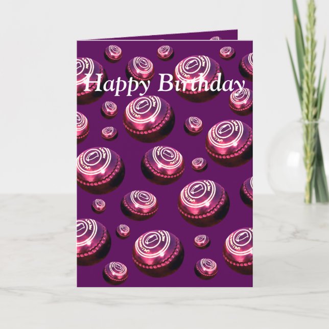 Tarjeta Hues ricos: Patrón de bolas de jardín borgoñoso en (Anverso)