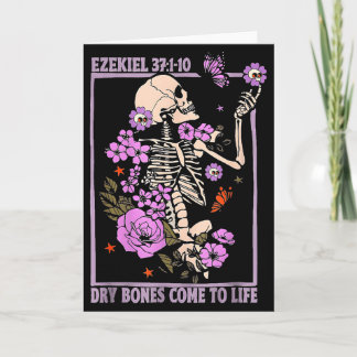 Tarjeta Hueso Seco Vuelve a la Vida Esqueleto Floral Crist