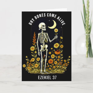Tarjeta Huesos Secos Vienen a la Vida Esqueleto Divertido 