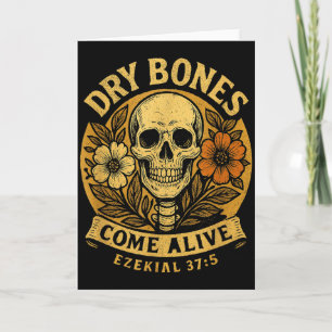 Tarjeta Huesos Secos Vienen a la Vida Funny Esqueleto Flor