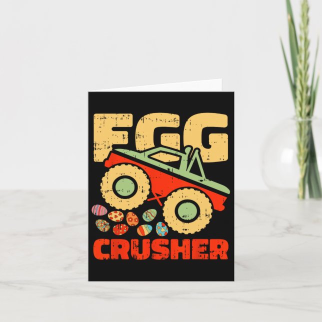 Tarjeta Huevo cruzado Monstruo de Pascua Camión Gracioso P (Anverso)