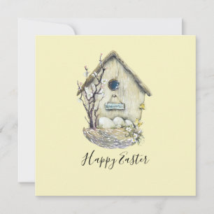 Tarjeta Huevo de ave acuarela Pascua de Pascua