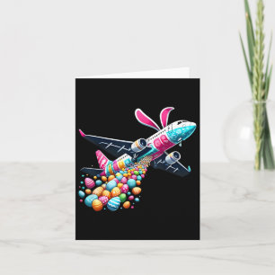 Tarjeta Huevo de Pascua de Abunny Airplane Niños Niños Pas