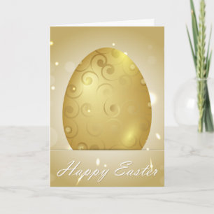 Tarjeta Huevo de Pascua Dorada