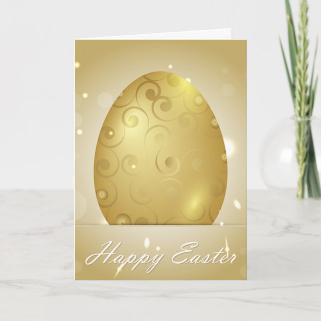 Tarjeta Huevo de Pascua dorado (Anverso)