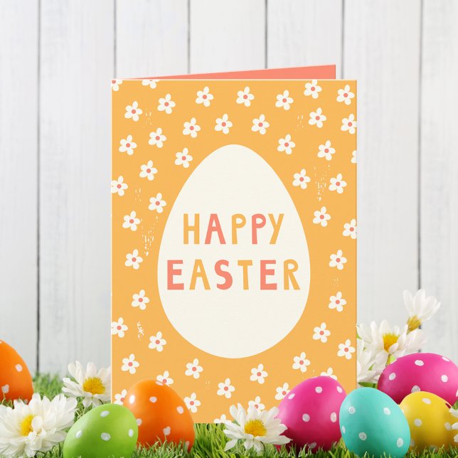 Tarjeta Huevo de Pascua Feliz (A cute and simple Easter greeting with a nostalgic feel.)