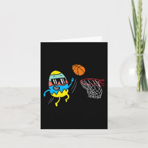 Tarjeta Huevo de Pascua Jugando Baloncesto Cute Deportes H