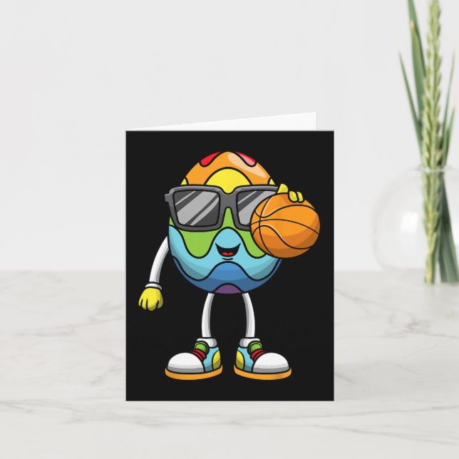 Tarjeta Huevo de Pascua Jugando Baloncesto Niños Hombres N (Anverso)
