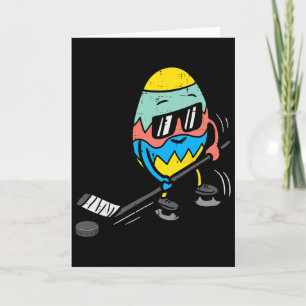 Tarjeta Huevo de Pascua jugando hockey sobre hielo Deporte