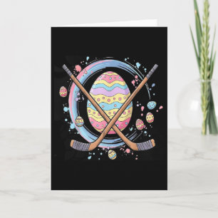 Tarjeta Huevo de Pascua jugando hockey sobre hielo Deporte