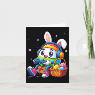 Tarjeta Huevo De Pascua Jugando Videojuego Para Chicos Hom