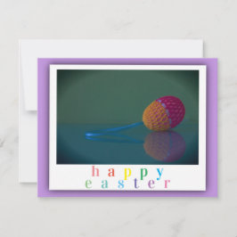 Tarjeta Huevo elegante y colorido de crochet de pascua fel