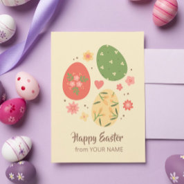 Tarjeta Huevo floral de jardín de Pascua