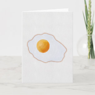 Tarjeta Huevo Frito Acuarela Estética Arte Minimalista Pri