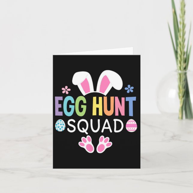 Tarjeta Huevo Hunt Squad Funny Family Easter Bunny Boys Ch (Anverso)