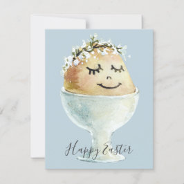 Tarjeta Huevo sonriente en la Copa de Pascua