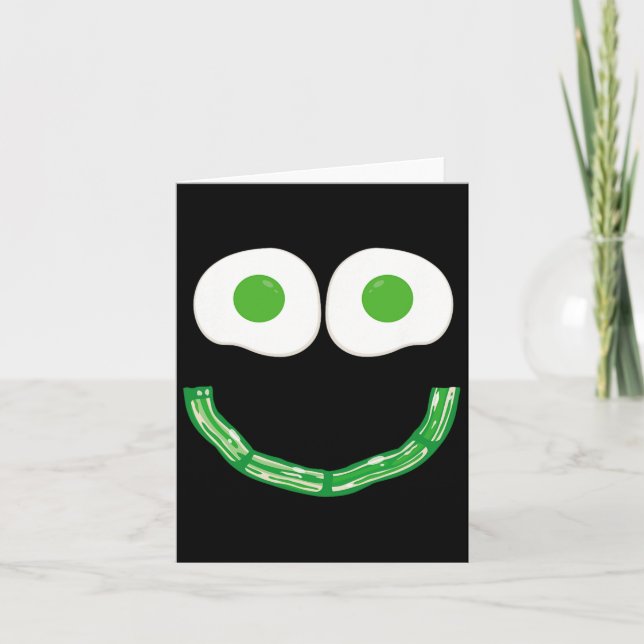 Tarjeta Huevos Con Cara De Sonrisa Verde Y Jamón Bycon Des (Anverso)