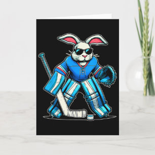 Tarjeta Huevos de conejo de Pascua de portero de hockey