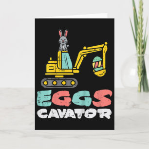 Tarjeta Huevos De Niños Cavador Conejo De Pascua Excavador