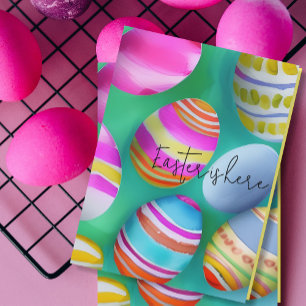Tarjeta Huevos de Pascua Coloridos Pascua 