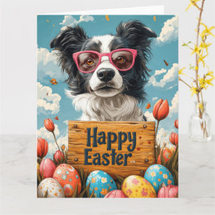 Tarjeta Huevos de Pascua de Border Collie