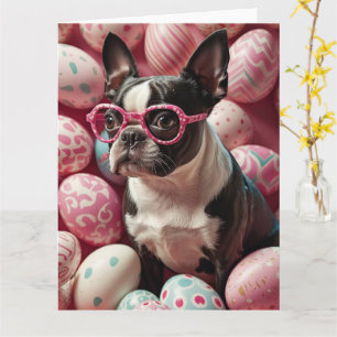 Tarjeta Huevos de Pascua de Boston Terrier