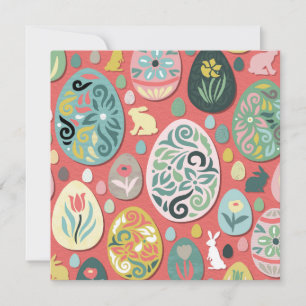 Tarjeta Huevos de pascua de papel coloridos