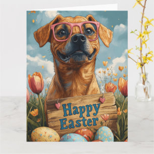 Tarjeta Huevos de Pascua de Sabueso