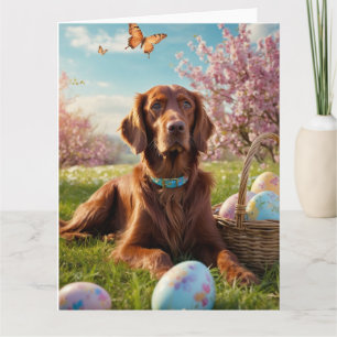 Tarjeta Huevos de Pascua de Setter Irlandés
