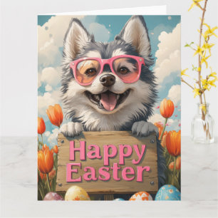 Tarjeta Huevos de Pascua del Malamute de Alaska