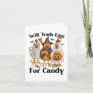 Tarjeta Huevos divertidos de Halloween para el comercio de