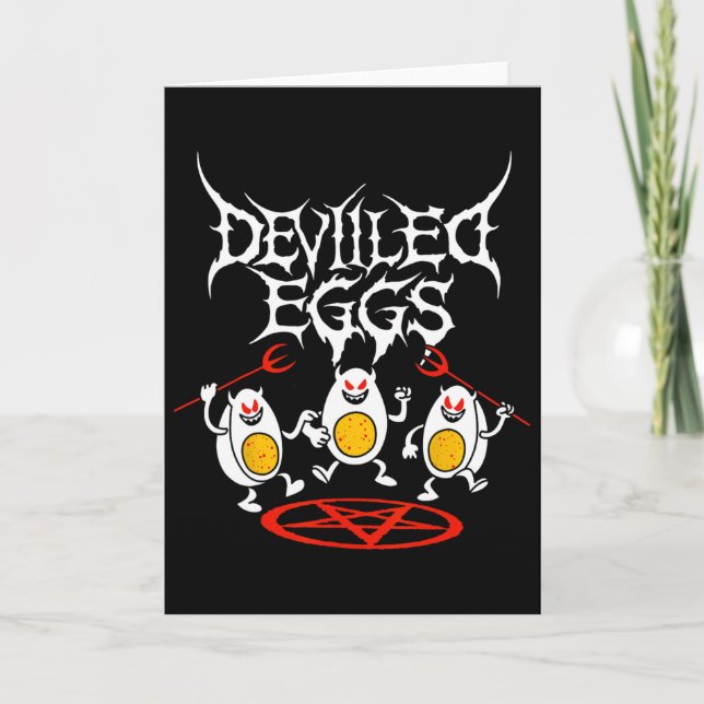 Tarjeta Huevos Endiablados Metal Funny Dibujos Huevos Endi (Anverso)