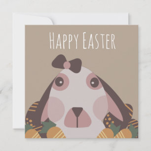 Tarjeta Huevos Felices de Pascua Conejo Zanahorias Chocola