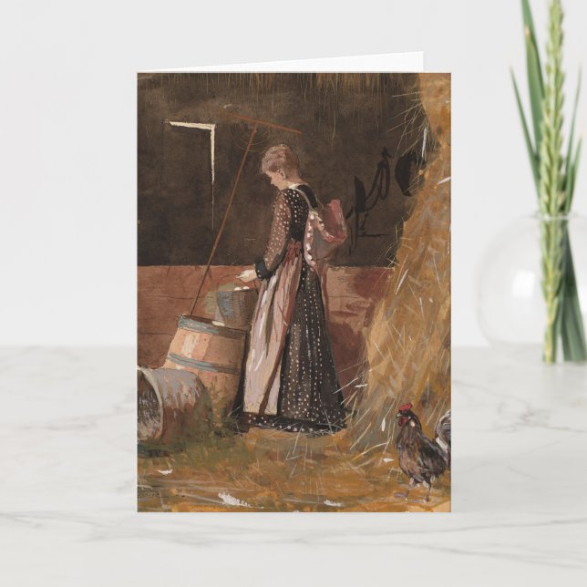 Tarjeta Huevos frescos | Winslow Homer (Anverso)