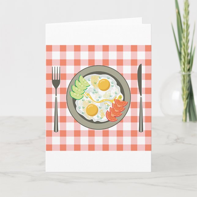 Tarjeta Huevos Fritos En Las Cartas De Saludo De Plate (Subido por el creador)