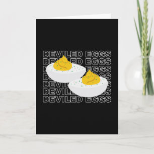 Tarjeta Huevos Rellenos Humor Retro Cena Amante De La Comi