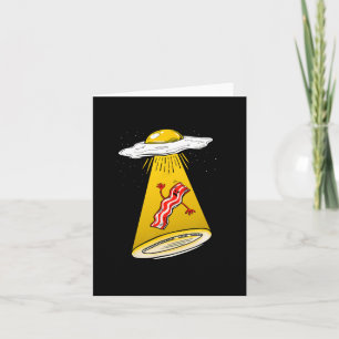 Tarjeta Huevos secuestrados Bacon Graciosa Alien Ufo Desay