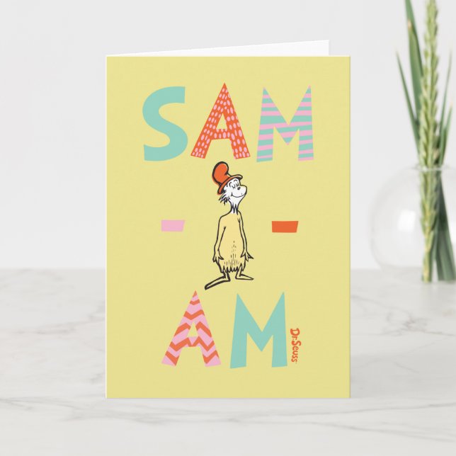 Tarjeta Huevos Verdes con Jamón | Sam-I-Am (Anverso)