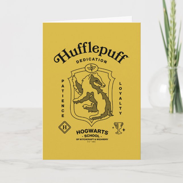 Tarjeta HUFFLEPUFF™ Dedication Patience Loyalty Crest (Anverso)