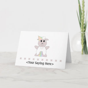 Tarjeta Huggable Pastel Nacimiento Oveja Blanca
