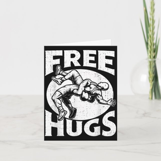 Tarjeta Hugs Funny Wrestling Humor Wrestler Wrestle Men Wo (Anverso)