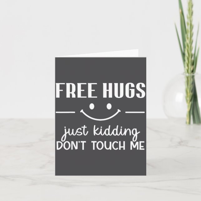 Tarjeta Hugs Just Kidding Don't Touch Me Smile Icon  (Anverso)