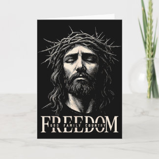 Tarjeta Hugvyn Freedom Jesus Christian Face Crown God Fami