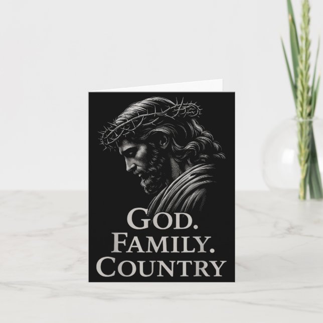 Tarjeta Hugvyn God Family Country Jesus Christian Faith Mi (Anverso)