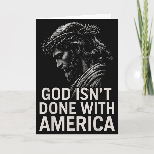 Tarjeta Hugvyn God Isn’t Done With America Christian Faith (Anverso)
